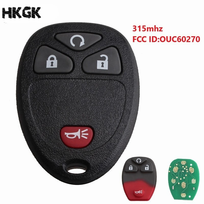 

4 кнопки дистанционного ключа автомобиля 315 МГц для GMC Acadia для Chevrolet Avalanche для Buick Enclave ID46 транспондер чип