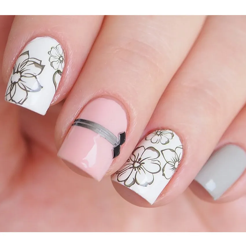 1 лист NailMAD коричневые цветущие цветы водные переводные наклейки для ногтей s
