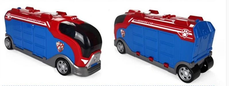 Paw Patrol игрушечный автобус Райдер капитан отправляет три автомобиля наугад CMB музыкальная модель Pow Patrol ПВХ Фигурки игрушки для детей Подарки