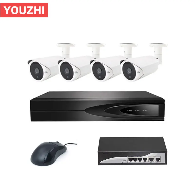 2MP FHD ночного видения poe nvr cctv система H265 наблюдения 1080 p камера комплект|Система