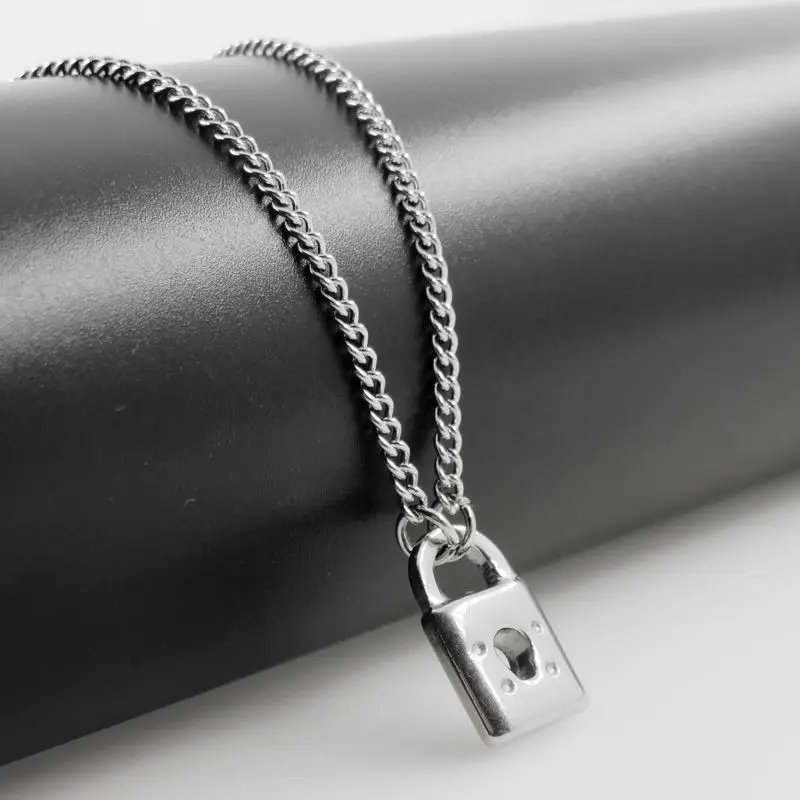 Новый дизайн мужское ожерелье с замком кулоном из нержавеющей стали висячим