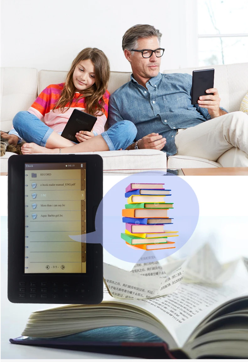 Qinkar 7 дюймовый экран для чтения электронных книг + Бесплатный подарок