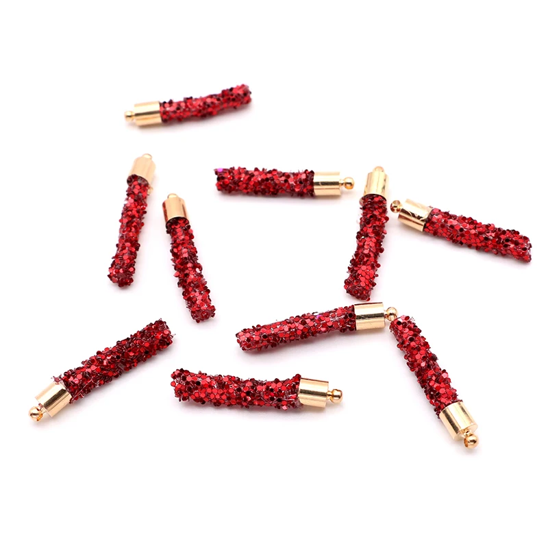 Wine red Aiovlo 10 шт./лот, ослепительные мягкие серьги, подвески с кистями для DIY, ручной работы, брелок для телефона, аксессуары для изготовления ювелирных изделий - Цвет: Wine red