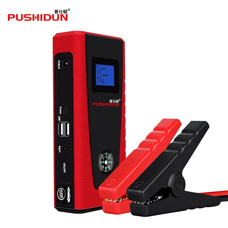 PUSHIDUN аварийного 12 В автомобильный аккумулятор скачок стартер Booster 12000 мАч Power Bank