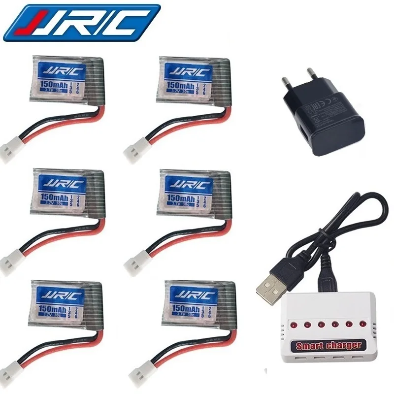 JJRC H8 3 7 V 150mAh оригинальный аккумулятор и 6 в 1 зарядное устройство для H2 H48 H8Mini RC