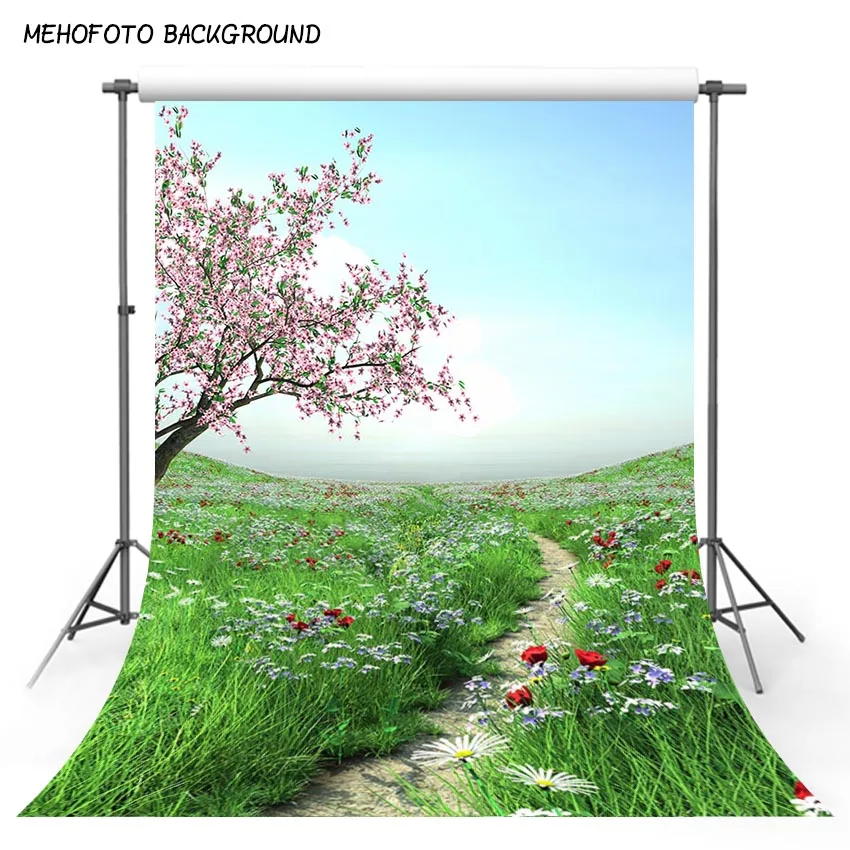 Фон для фотосъемки детей Фон для фотосъемки природный пейзаж фоны зеленая трава цветок фоны для фотостудии