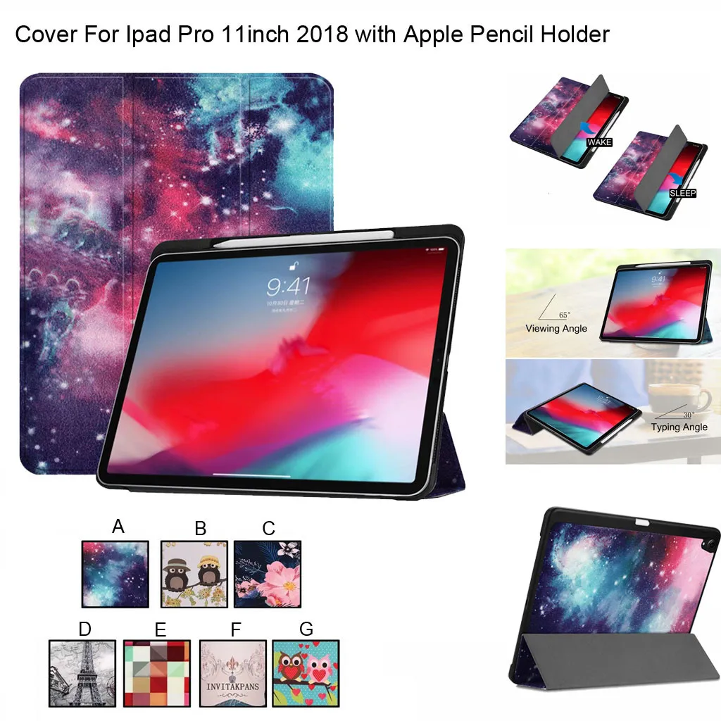 Чехол для нового iPad Pro 11 2018 магнитная подставка из искусственной кожи мягкая