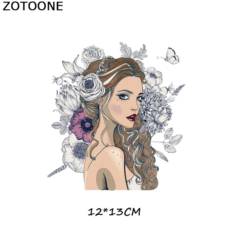 ZOTOONE/красивая модная одежда для девочек с утюгом на уровне А, нашивки с теплопередачей, пирография для самостоятельного изготовления футболок, одежда с декоративным принтом