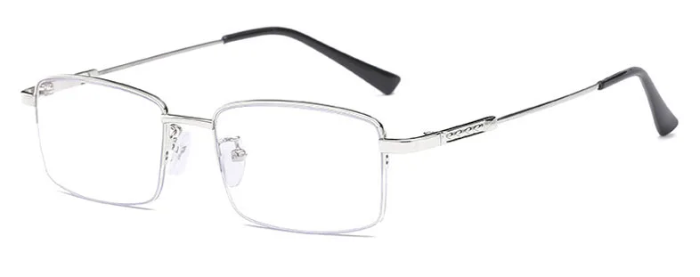 MIZHO Computer Glasses clear Anti radiation Men Rays Radiation Gamin Eyewear Rectangular Business Anti Blue Light Glasses Man - Цвет оправы: PGJ042 silver
