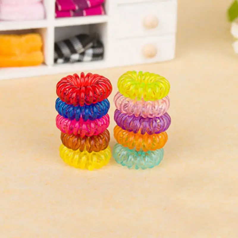 10 шт. черные эластичные резинки для девушек телефона волос пластиковые