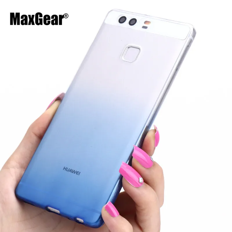 Ultra-thin Transparent Soft TPU Case For Huawei P8 P9 Plus Lite Silicon Gradient Protective Cover for Phone Shell |