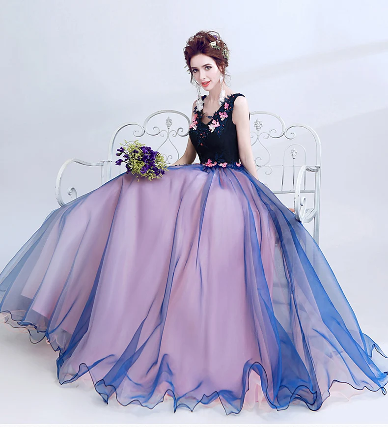 Robe de soiree, кружевное платье с v-образным вырезом, без рукавов, с бисером, синее, роскошное, элегантное, длинное, вечернее платье, знаменитые Аппликации, цветы, вечерние, торжественное платье