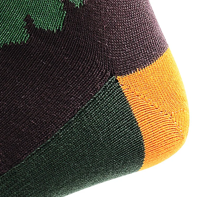 PEONFLY Beautiful Cotton Men's Socks Autumn And Winter Compression Colorful Square Happy Dress Men Size | Мужская одежда