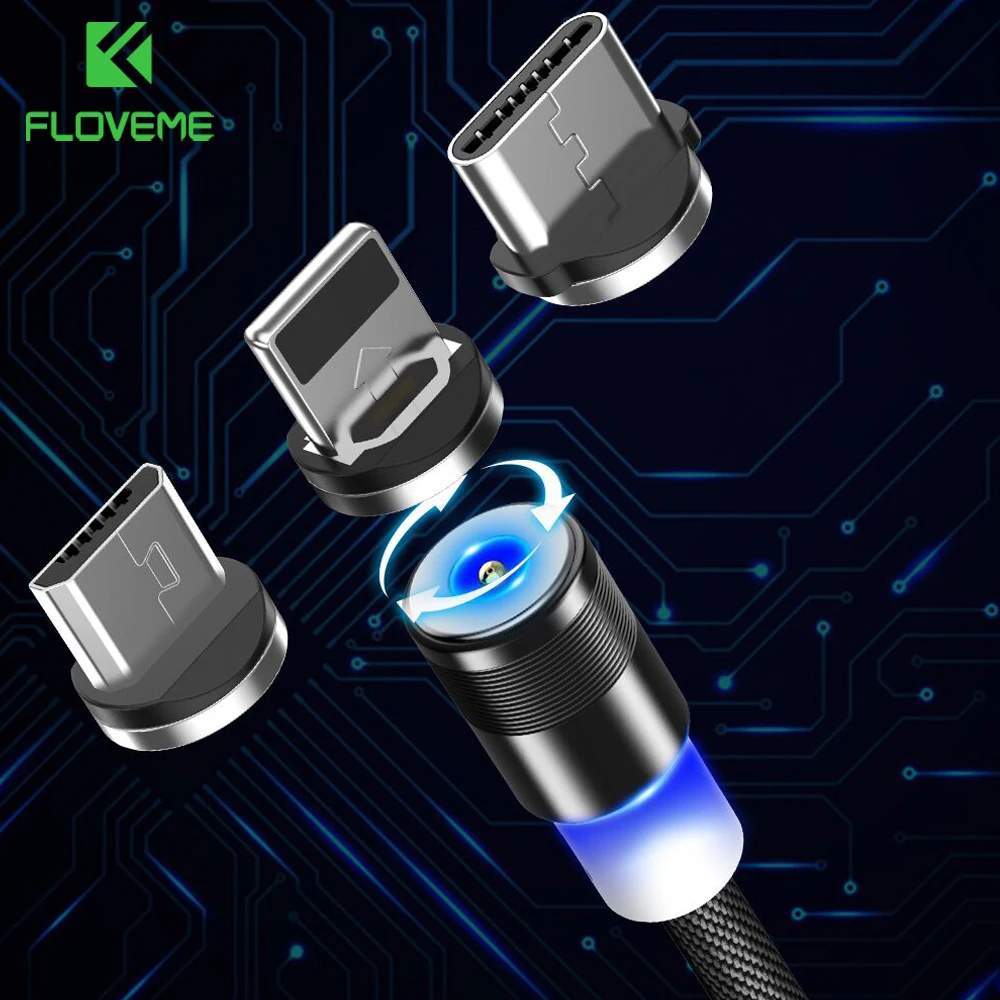 FLOVEME USB C Магнитный кабель для Samsung Galaxy S9 S8 плюс 1 м 5V2A Тип Micro iPhone X SE магнит зарядное