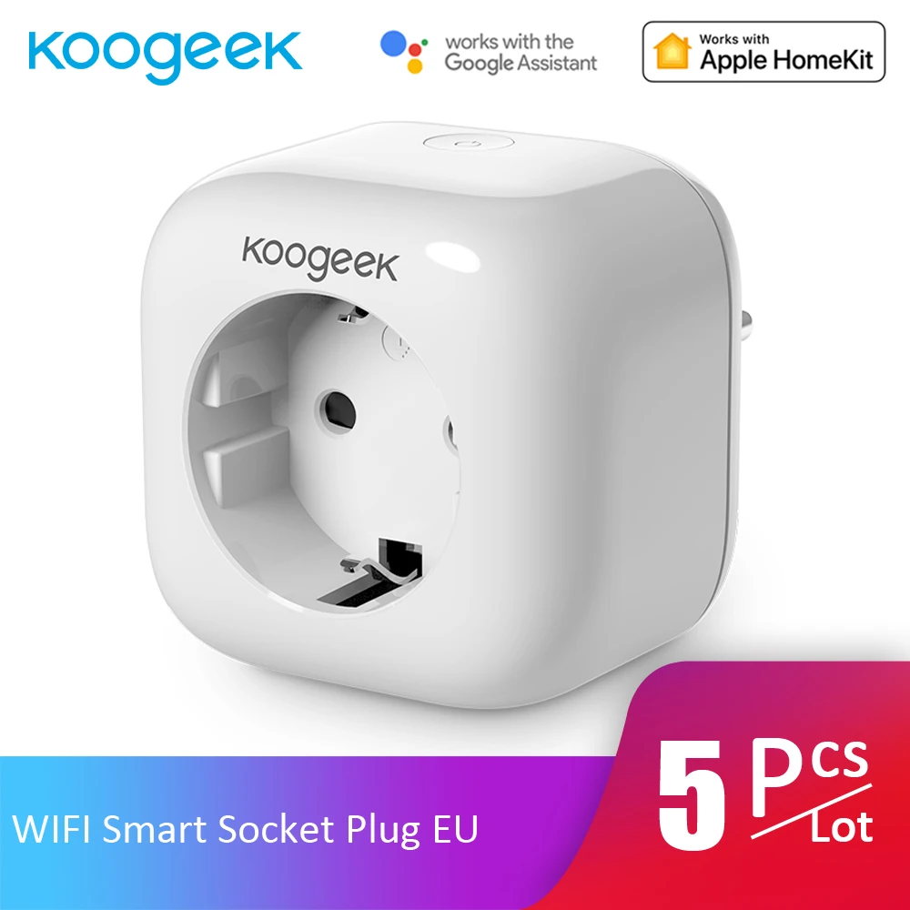 5 шт./лот Koogeek wifi интеллектуальная розетка приложение контроль монитор энергопотребление умный дом выход для Apple HomeKit Alexa Google