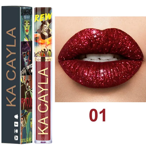 New Brand Halloween Shimmer Liquid Lipstick Metallic Matte Waterproof Lipgloss Beauty Gift Make Up Cosmetic | Красота и здоровье