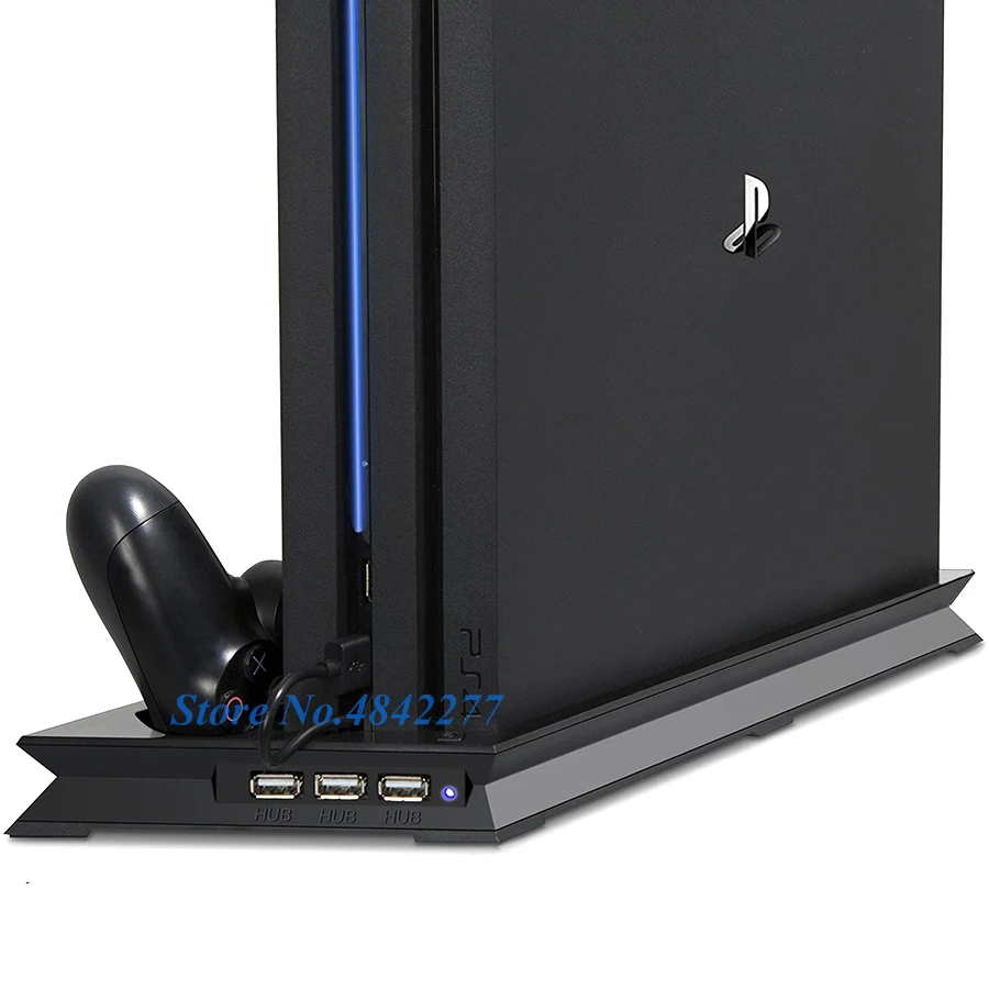 PS4 PRO вертикальная подставка двойной контроллер зарядное устройство зарядная док-станция Вентилятор охлаждения PS 4 аксессуары для sony Playstation 4 Pro