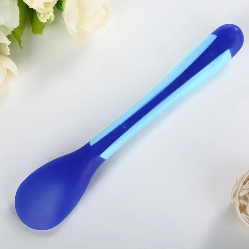 2 шт. детская силиконовая ложка с датчиком температуры детские столовые приборы