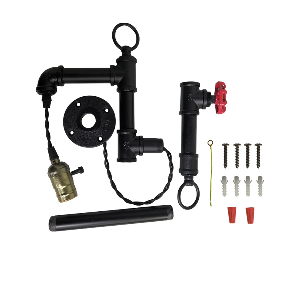 

Creative Single Head Iron Industrial Wind Wall Lamp Vintage Water Pipe E27 Bedside Wall Light For Restaurant Bar Hotel Cafe