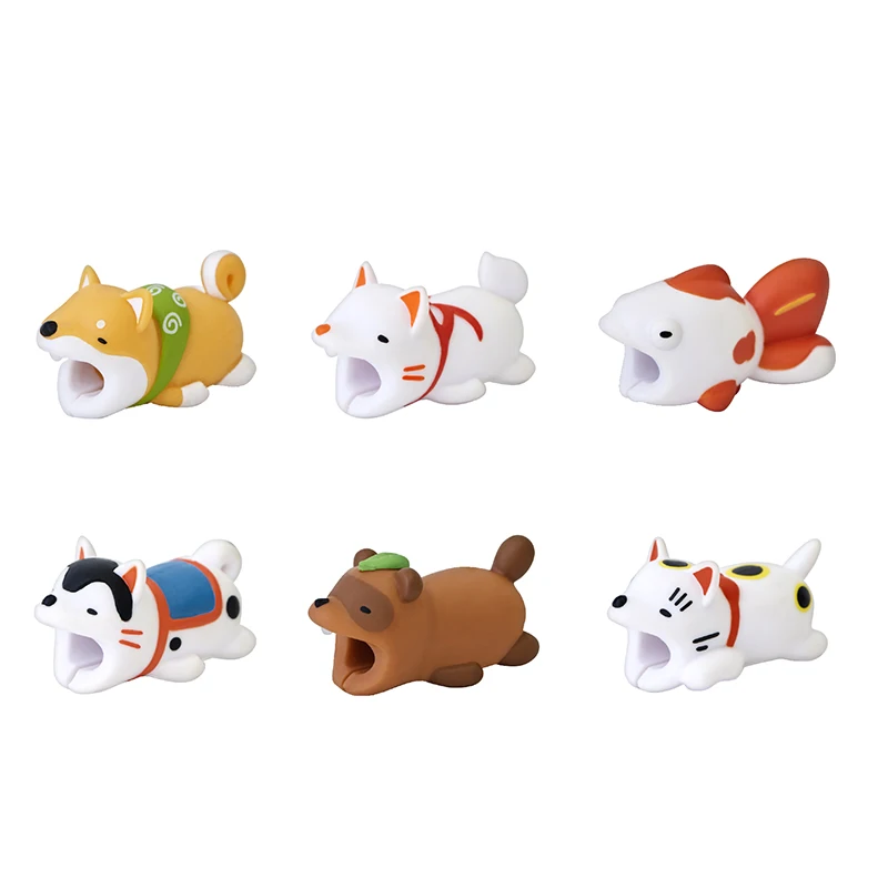 Животное кабель протектор укуса для iPhone сматыватель кабеля Lucky Cat аксессуар