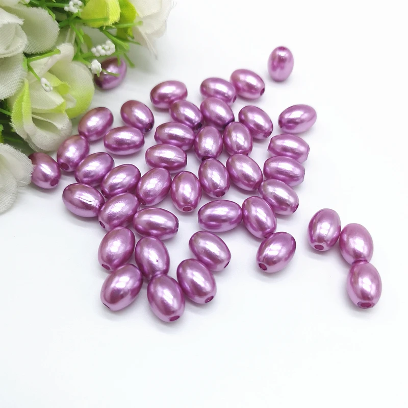 Purple 50 шт 8*11 мм бусины овальной формы для изготовления ювелирных изделий Акриловые бусины разноцветные свободные бусины ювелирные изделия DIY Аксессуары# XZ66-82 - Цвет: Purple