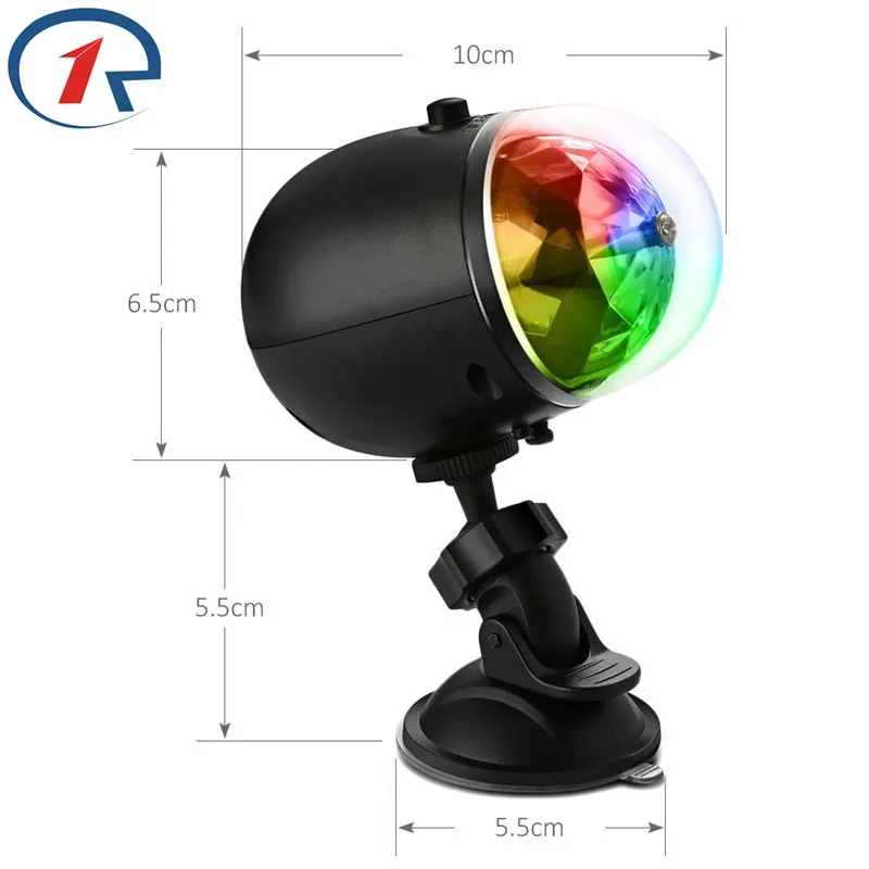 ZjRight USB 5 В встроенный аккумулятор авто Поворот RGB сценический свет