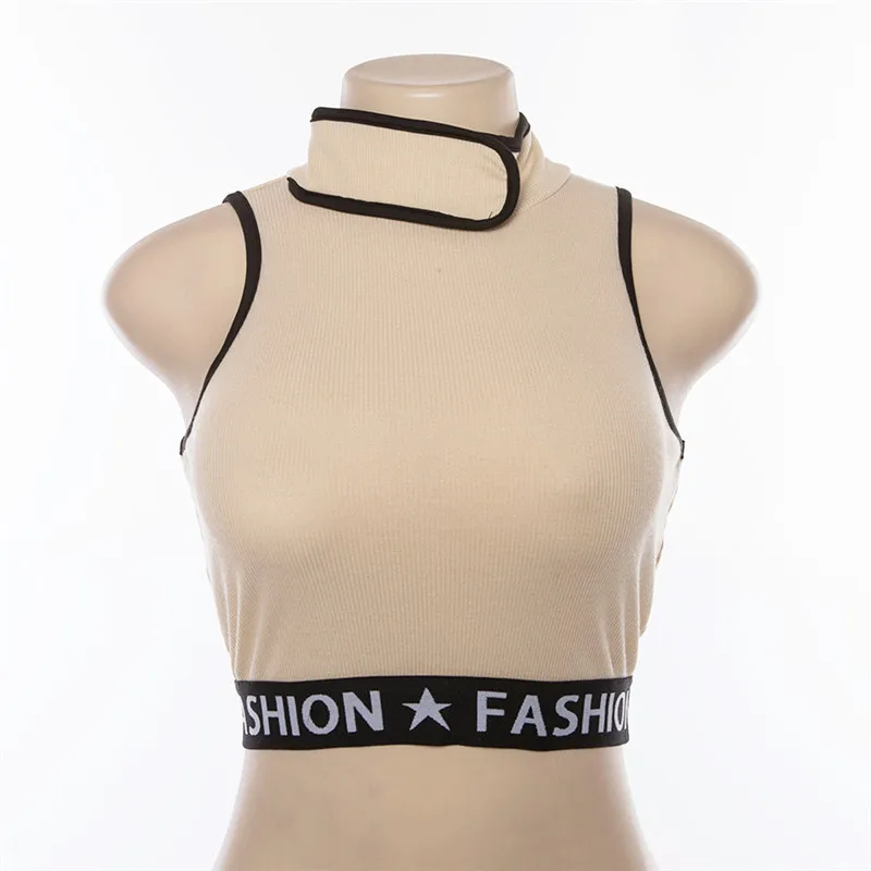 Уличная ребра вязаная Толстовка Женская мода Сексуальная Bodycon без рукавов для