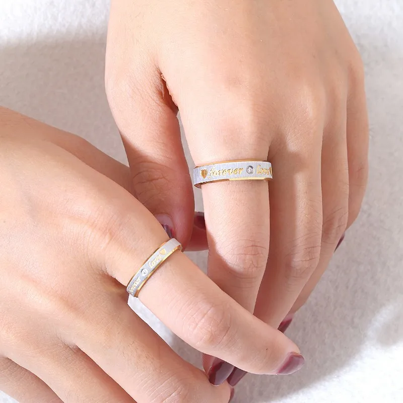 Мужское и женское кольцо из нержавеющей стали|jewelry lots|wholesale jewelry lotsforever love |