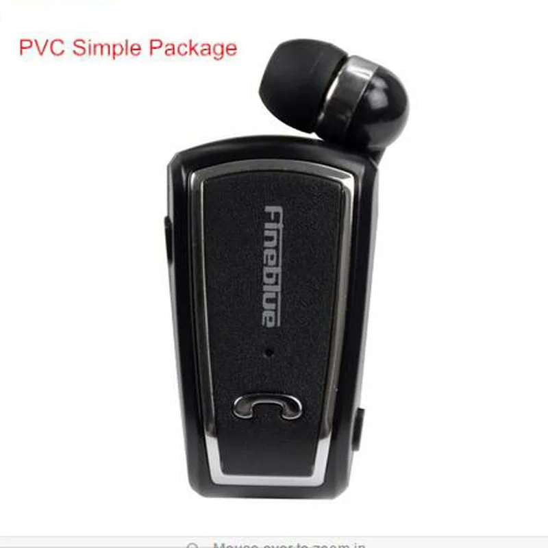 Fineblue F-V3 мини беспроводной драйвер наушники стерео Bluetooth гарнитура с выдвижным объективом и креплением-зажимом для бега наушники для телефона ecouteur - Цвет: Black Pvc package