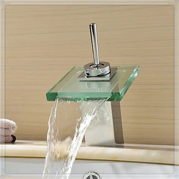Contemporary Chrome Single Handle Glass Spray Bathroom Basin Sink Mixer Tap Faucet C8200 | Обустройство дома