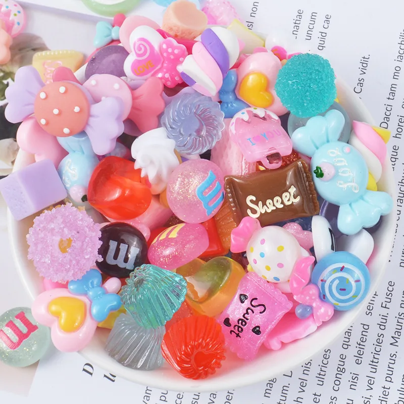 

10pcs Slime Charms Simulation Candy Resin Plasticine Slime Accessories Beads Making Supplies For DIY Scrapbooking Crafts