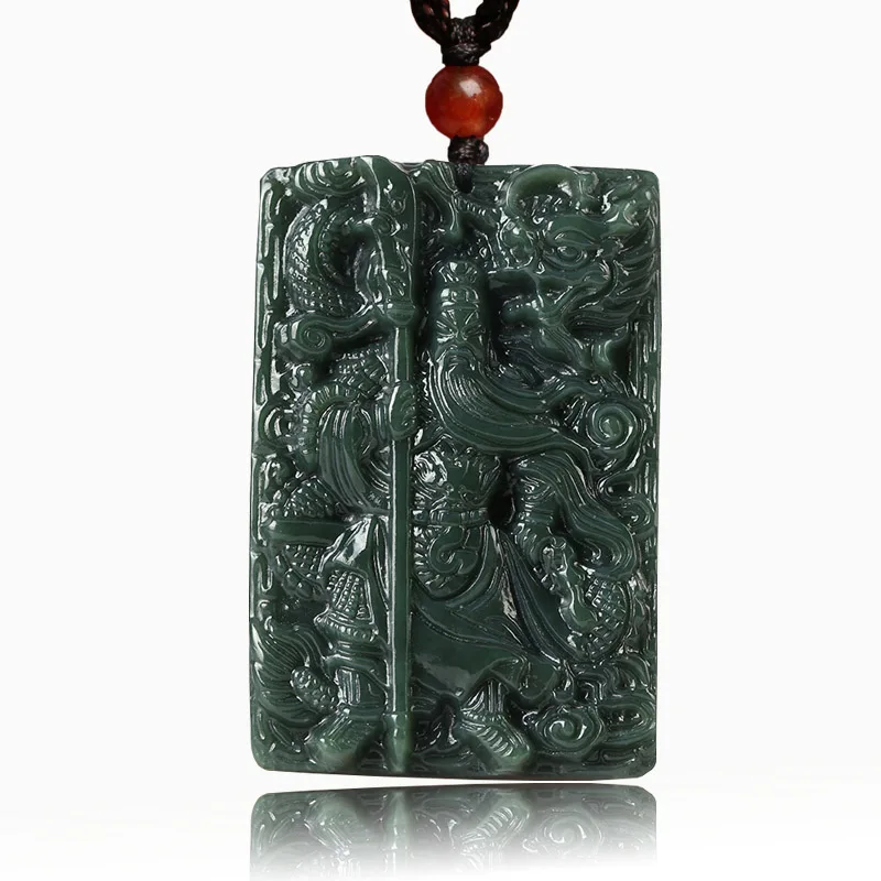 Синьцзян Хотан колье с кулоном ведьмы Прямая Lucky Amulet полые резные гуаню цепочки и ожерелья с цепочкой для мужчин и женщин подарок