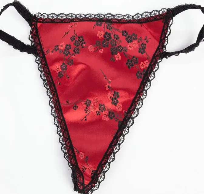 Соблазнительное нижнее белье бюстгальтер с крючком красный атласный и кружевной