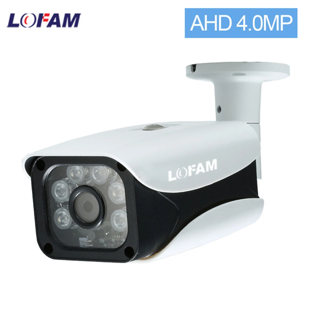 LOFAM 4MP AHD камера CCTV 4.0MP камера наблюдения наружная крытая Водонепроницаемая цилиндрическая аналоговая камера безопасности дневное ночное видение до 50 м
