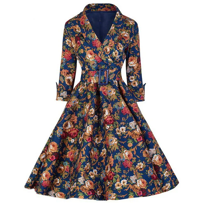 S-XXL Одри Хепберн Vestito далле Donne Ретро Винтаж 1950 s 60 рокабилли floreale качели vestiti fiocco-