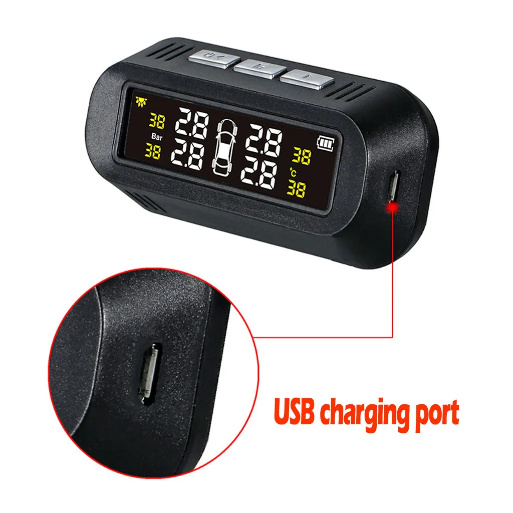 CARPRIE система контроля давления в шинах tpms датчик давления в шинах Солнечный беспроводной 4 внутренних датчика TPMS May13