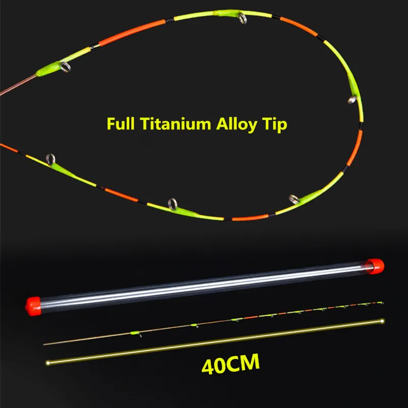Exclusive Quality Glow in Dark Half Titanium Fiberglass Fishing Rod Tip Unbreakable Sensitive Fishing Rod Tip 55cm 2.6mm Dia - Цвет: Белый