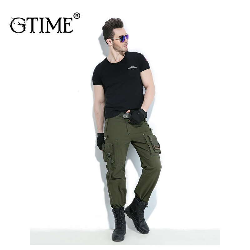Dropshipping Gtime Men's Cotton Tooling Trousers Casual Loose Comfortable Fashion Overalls MCYR093 | Мужская одежда