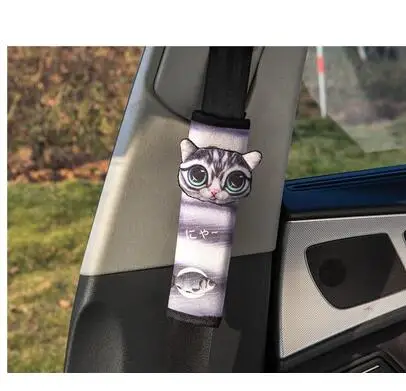 1pair safety belt Автомобильная кошка Huskie собака плюшевое покрытие ремня безопасности подголовник для шеи бумажное полотенце Чехол держатель ткани мягкая игрушка подарок для девочки - Цвет: 1pair safety belt