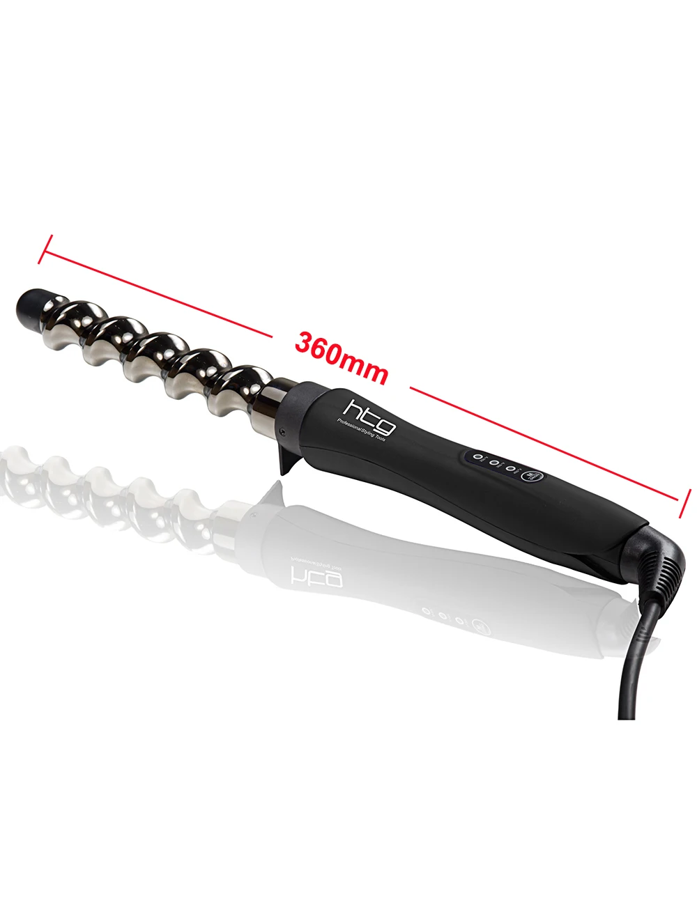 HTG Hair Curling Iron for Salon Professional heat Curler CeramicHair Curl Titanium Spiral iron 301179B |