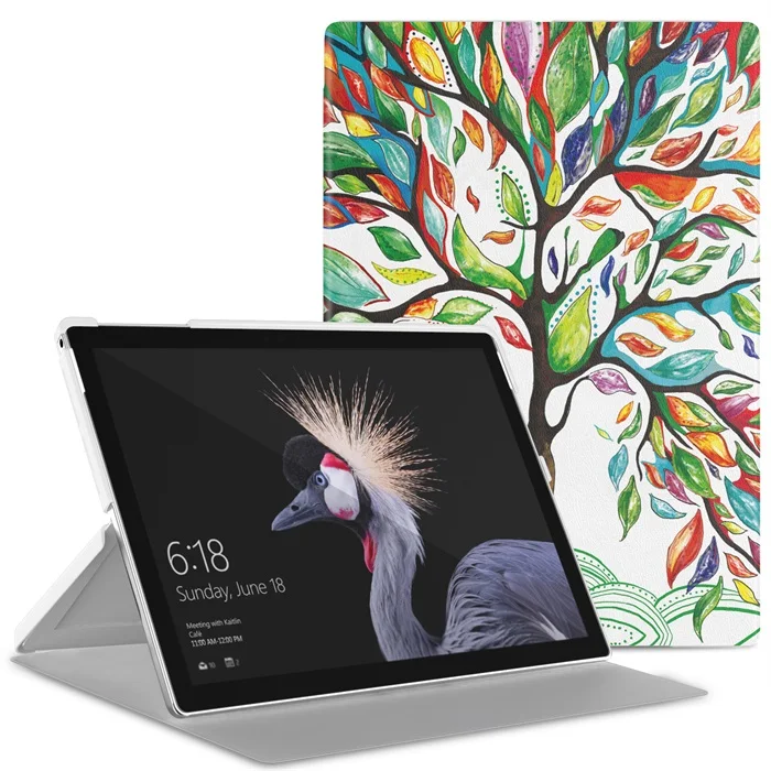 Lucky Tree Чехол MoKo для microsoft Surface Pro 6, умный тонкий корпус, легкий Чехол-подставка для Surface Pro(Pro 5)/Pro LTE - Цвет: Lucky Tree