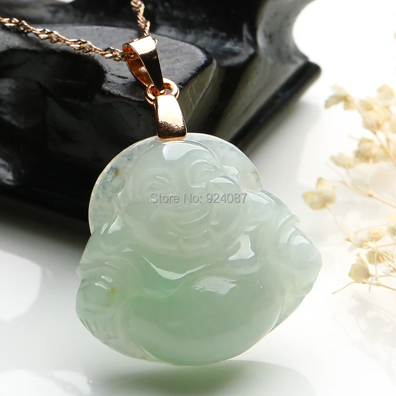 Подлинный нефритовый кулон Будды из натурального нефрита женское ожерелье Maitreya