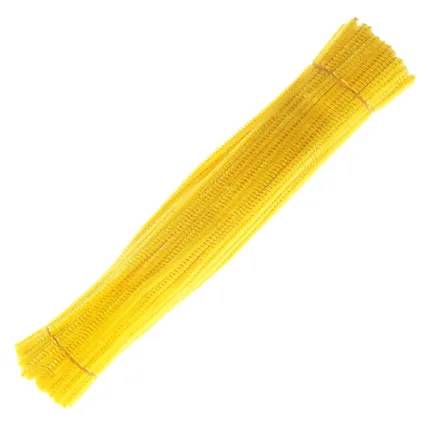 Yellow as picture 200 шт 300x6 мм металлический блеск стебли синели, очистители труб Детская плюшевая обучающая игрушка ручной работы DIY - Цвет: Yellow as picture