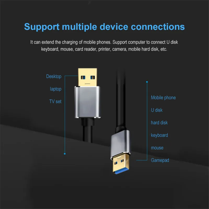 Usb type A папа к USB папа удлинитель супер скорость USB 3,0 удлинитель Кабель для радиатора жесткий диск Webcom