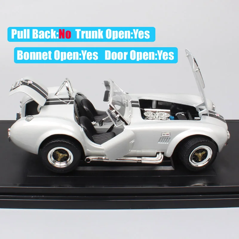 1/18 масштабная большая винтажная модель спортивных автомобилей Ford Shelby Cobra 427 S/C AC 1964, литая под давлением детская коллекция хобби, реплики