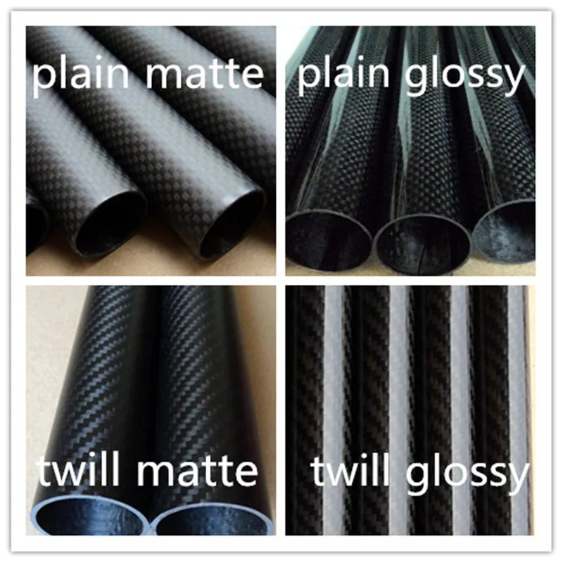 Трубки из углеродного волокна 3K диагональю 2 шт. матовая длинная трубка OD 24 мм ID 22