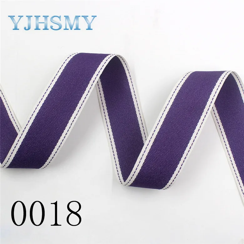 I-19712-1613 YJHSMY I-19712-1597, 10 ярдов/партия, 10/25/38 мм двухсторонняя двухцветная полосатая лента поделка бант повязка на голову подарочная упаковка МАТЕРИАЛЫ - Цвет: I-19712-1613