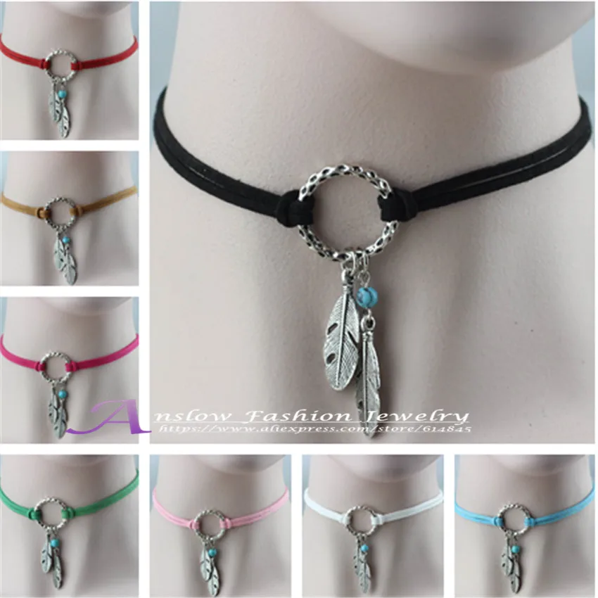 Anslow 2017 Новый стильный дизайн оптовая продажа перо из искусственной замши двойной