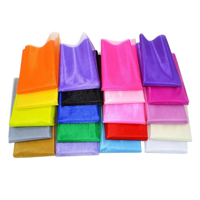 48 см * 5 м Красочные кристально чистая тюль из органзы рулон ткани для свадебная