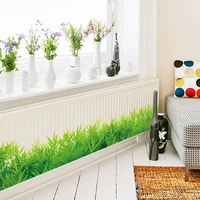 baseboard green grass waterproof diy removable art wall stickers decor living room bedroom mural decal for home decor wallpaper
